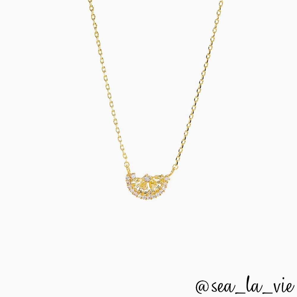 Lemon Pendant 18K Gold Plated Brass Necklace